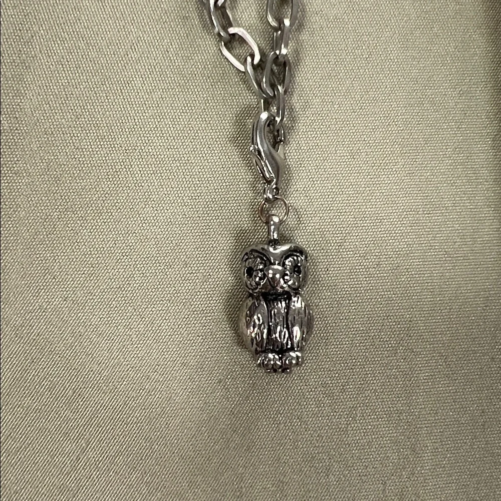 Silver chain Owl Pendant Necklace